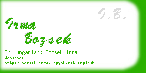 irma bozsek business card